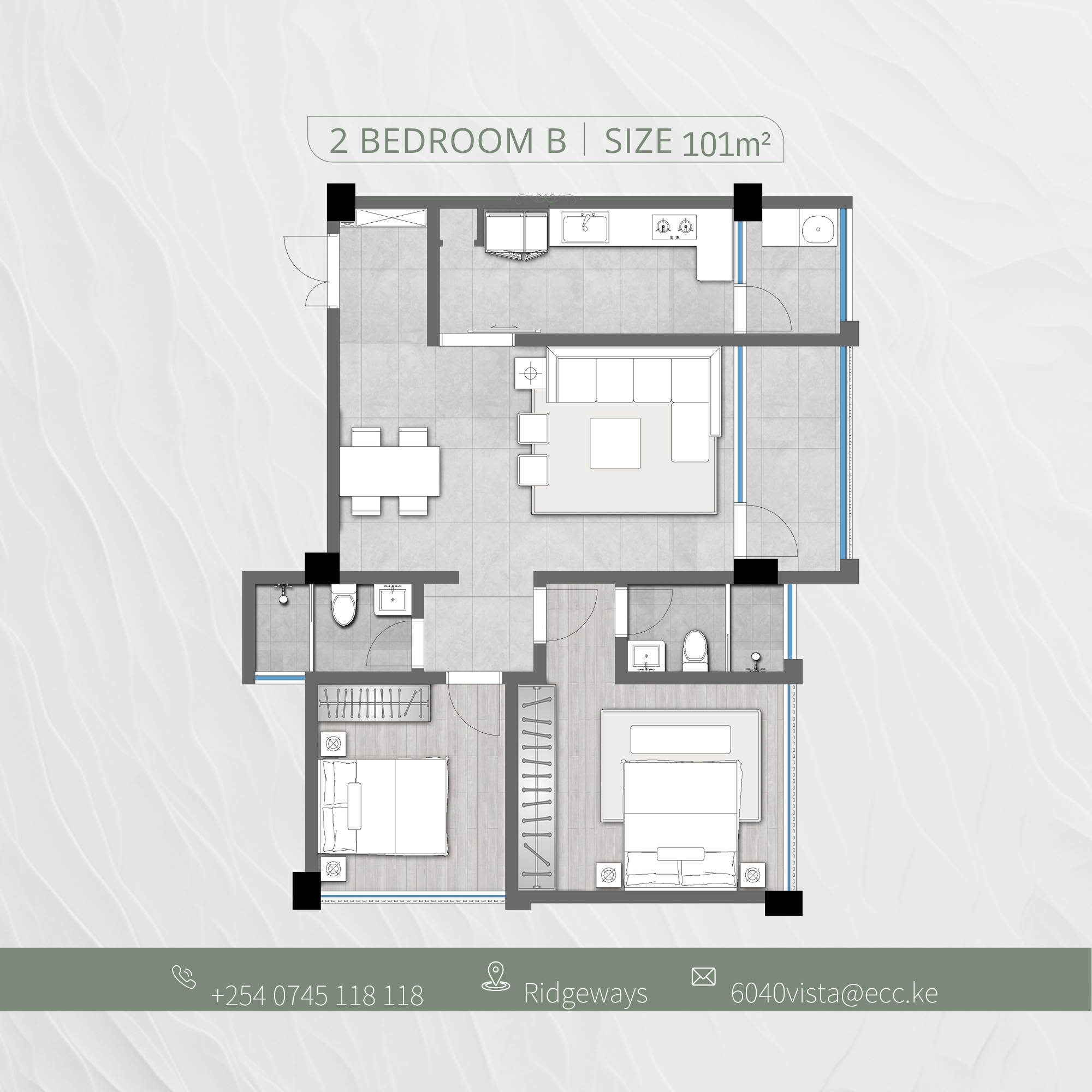 2BR Layout B Floor Plan